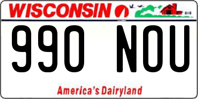 WI license plate 990NOU