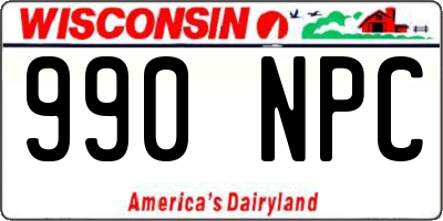 WI license plate 990NPC