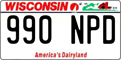 WI license plate 990NPD