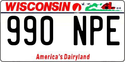 WI license plate 990NPE