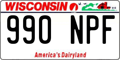 WI license plate 990NPF