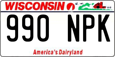 WI license plate 990NPK