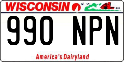 WI license plate 990NPN