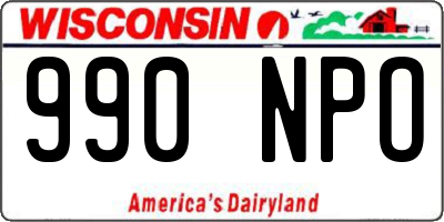 WI license plate 990NPO