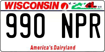 WI license plate 990NPR