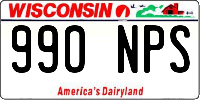 WI license plate 990NPS
