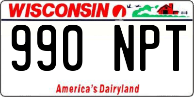 WI license plate 990NPT
