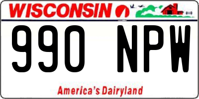 WI license plate 990NPW