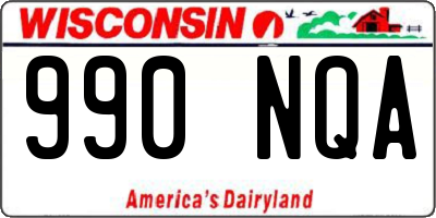 WI license plate 990NQA