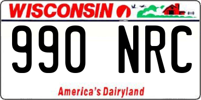 WI license plate 990NRC