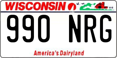 WI license plate 990NRG