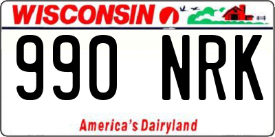 WI license plate 990NRK