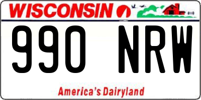 WI license plate 990NRW