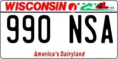 WI license plate 990NSA