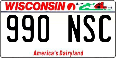 WI license plate 990NSC