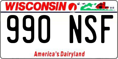 WI license plate 990NSF