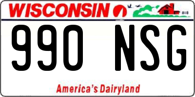 WI license plate 990NSG