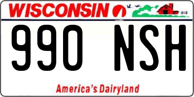 WI license plate 990NSH