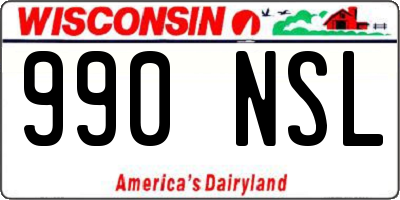 WI license plate 990NSL