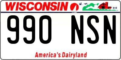 WI license plate 990NSN
