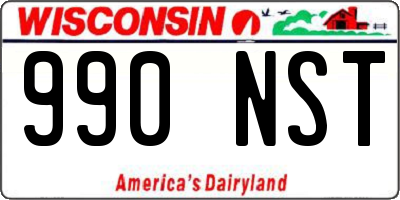 WI license plate 990NST