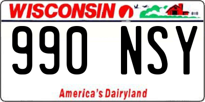 WI license plate 990NSY