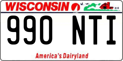 WI license plate 990NTI