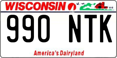 WI license plate 990NTK