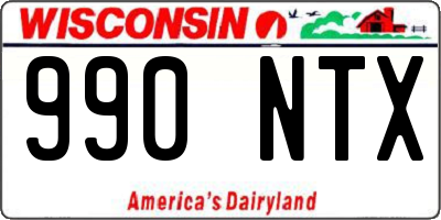 WI license plate 990NTX