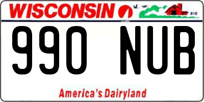 WI license plate 990NUB