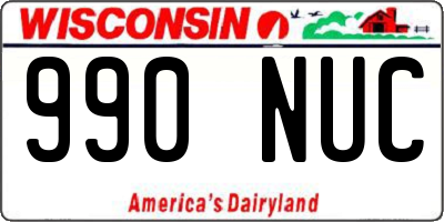 WI license plate 990NUC