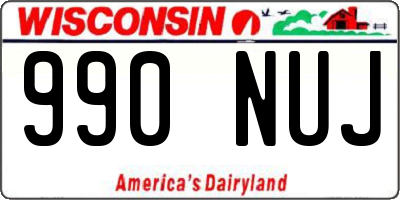WI license plate 990NUJ