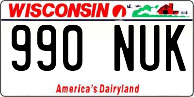 WI license plate 990NUK