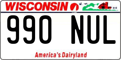 WI license plate 990NUL