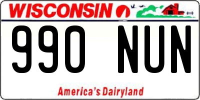 WI license plate 990NUN