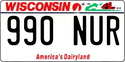 WI license plate 990NUR