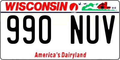 WI license plate 990NUV