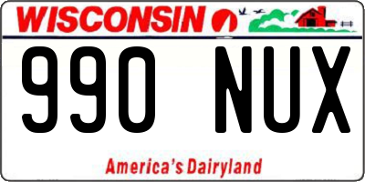 WI license plate 990NUX