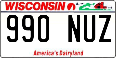 WI license plate 990NUZ