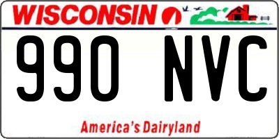 WI license plate 990NVC