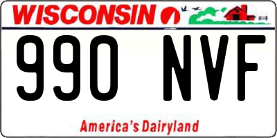 WI license plate 990NVF