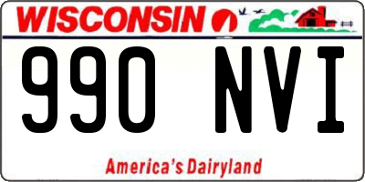 WI license plate 990NVI
