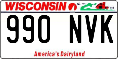 WI license plate 990NVK