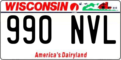 WI license plate 990NVL