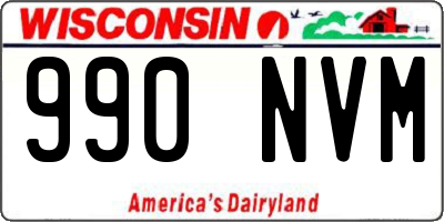 WI license plate 990NVM