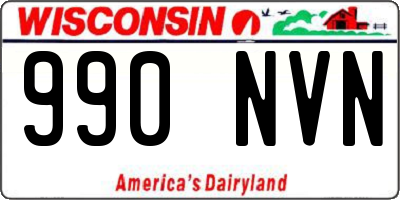 WI license plate 990NVN