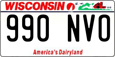 WI license plate 990NVO