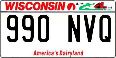 WI license plate 990NVQ