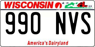 WI license plate 990NVS