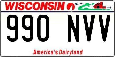 WI license plate 990NVV